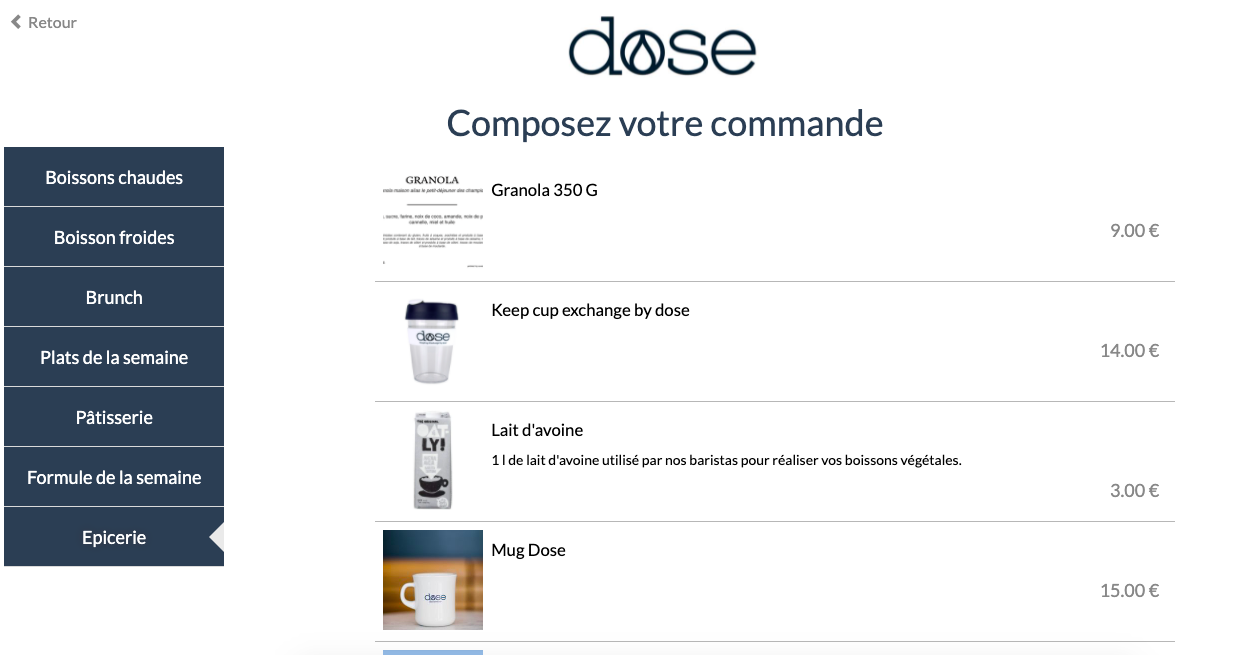 Le click and collect chez Dose